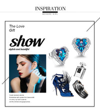 Load image into Gallery viewer, Stud Earrings Embellished with crystals Women Earrings Angel Wing Heart Earrings