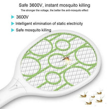 Load image into Gallery viewer, USB Rechargeable Electric Mosquito Swatter Insect Fly Bug Killer with LED Light