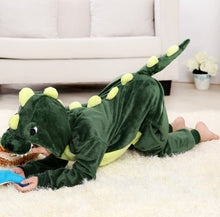 Load image into Gallery viewer, Children&#39;s Pajamas Cartoon New Jumpsuit Flannel Dinosaur Animal Play Suit