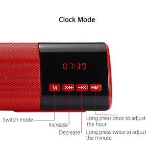 Portable Wireless HiFi Bluetooth Soundbar Speaker with Clock