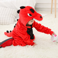 Load image into Gallery viewer, Children&#39;s Pajamas Cartoon New Jumpsuit Flannel Dinosaur Animal Play Suit