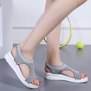 Woman Summer Wedge Comfortable Sandals Ladies Slip-on Flat Sandals