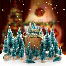 Load image into Gallery viewer, 34 Pcs Mini Christmas Tree Snow Frost Small Pine Tree DIY Craft Decoration