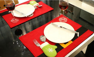 4PCS/Pack Dining Room Table Placemats with Knife Fork Covers