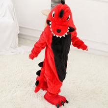 Load image into Gallery viewer, Children&#39;s Pajamas Cartoon New Jumpsuit Flannel Dinosaur Animal Play Suit