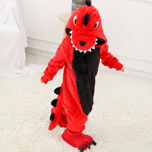 Children's Pajamas Cartoon New Jumpsuit Flannel Dinosaur Animal Play Suit