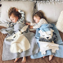 Load image into Gallery viewer, Rabbit Fox Knitted Baby Cartoon Animal Blanket