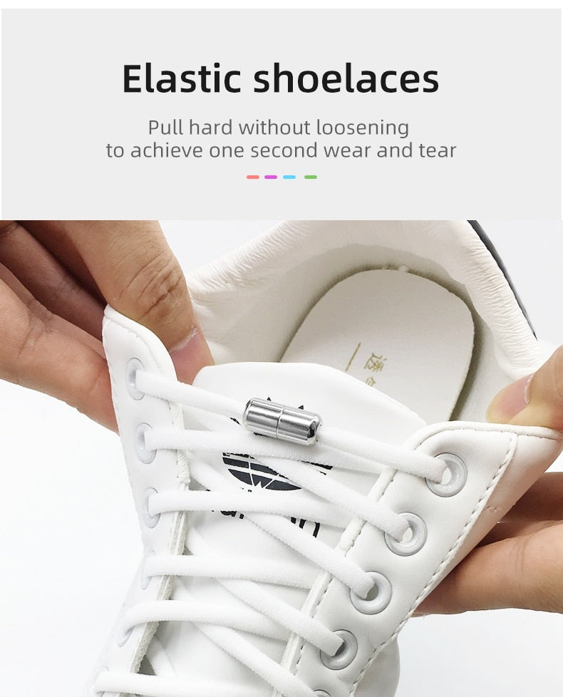 Elastic No Tie Shoelaces Semicircle Shoe Laces For Kids and Adult Sneakers