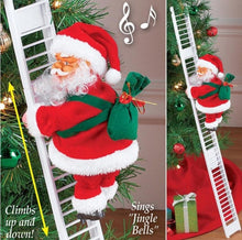 Load image into Gallery viewer, Electric Climbing Ladder Santa Claus Christmas Figurine Ornament Xmas Party DIY Crafts