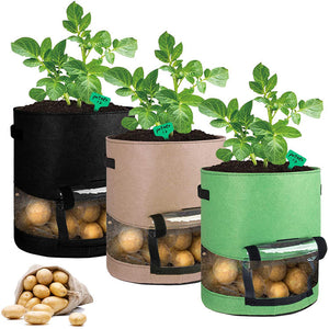 7/10 Gallon Potato Grow Bag Garden Planter Pot with Harvest Window and Cover