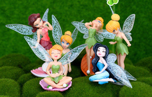 6Pcs Flower Fairy Pixie Fly Wing Family Miniature Artificial Garden Ornament