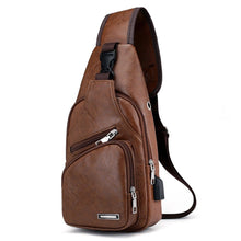 Load image into Gallery viewer, Men&#39;s Leather Sling Pack Chest Shoulder Crossbody Bag