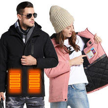 Load image into Gallery viewer, Unisex Digital Heating Hooded Work Outdoor Jacket Riding Skiing Snow