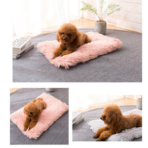 Winter Pet Dog Bed Long Plush Soft Comfortable Fleece Pet Cushion