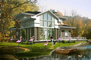 3pcs/set LED Garden Light Solar Powered Flamingo Lawn Lamp For Outdoor Garden Decorative