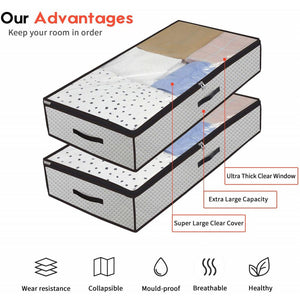 1/2 Pack Large Under Bed Thick Breathable Storage Boxes