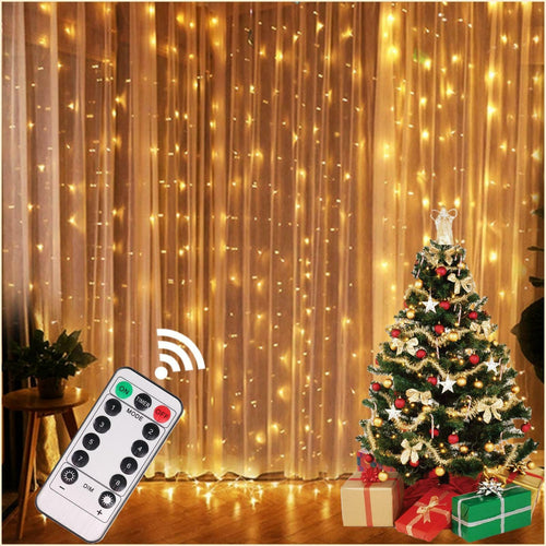 Christmas Lights Curtain Garland Decorations