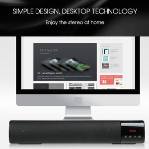 Portable Wireless HiFi Bluetooth Soundbar Speaker with Clock