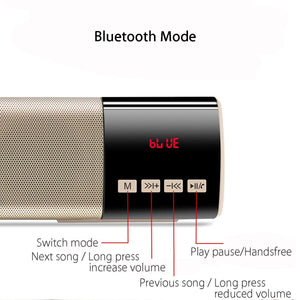 Portable Wireless HiFi Bluetooth Soundbar Speaker with Clock