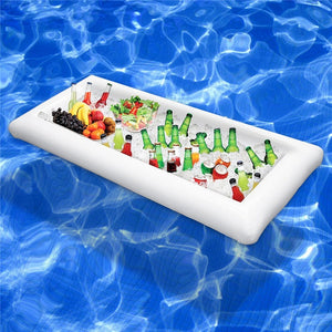 Inflatable Beer Table Pool Float Summer Water Party Air Mattress Ice Bucket Servin