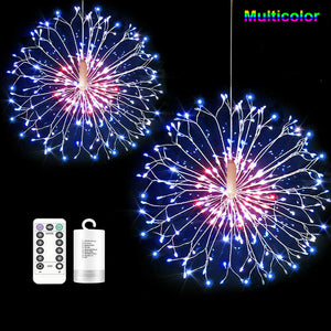 100/200 LED 8 Modes Dimmable Dandelion Firework Copper Lights