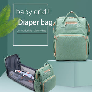Large Capacity Diaper Bag Mummy Backpack Travel Portable  Multifunction Fold Bed Bags