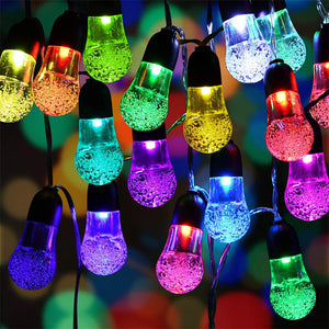 G40 30LED Waterproof Fairy Lights Outdoor 8 Mode Solar Powered Crystal Ball String Lights