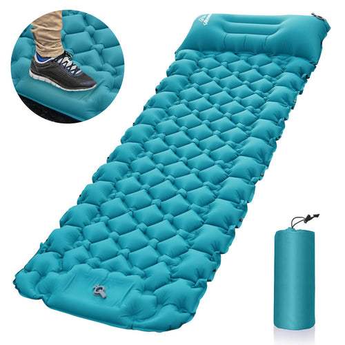 Inflatable Camping Mat with Pillow Built-in Pump