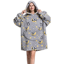 Load image into Gallery viewer, Printing Wearable Hooded Warm Fleece Blanket