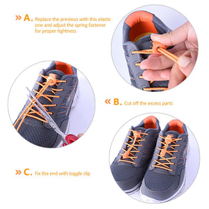 Outdoor Sports Shoelace 120CM Reflective Lace Elastic Running Riding Hiking No Tie Shoe Lace
