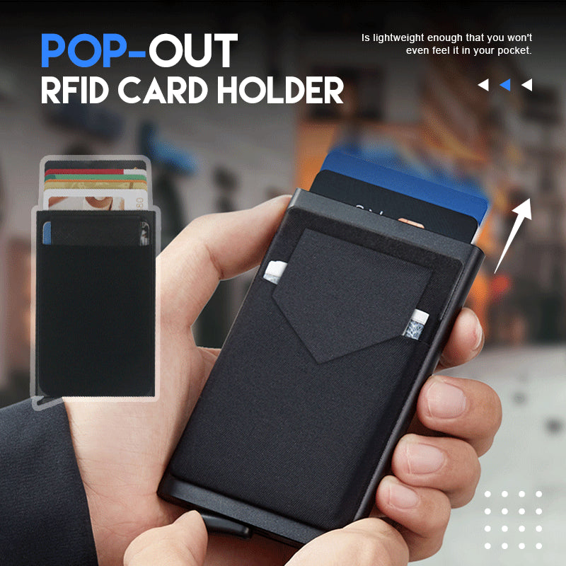 Slim Aluminum Pop Up RFID Card