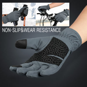 Ski Gloves Waterproof Fleece Thermal Heated Gloves