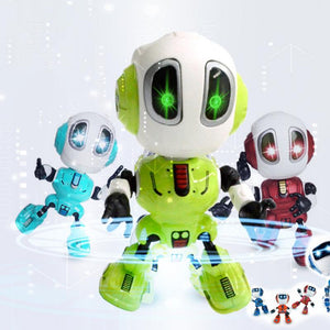 Smart Robot Toy Electronic Action Figure Toy Intelligent Sound Recording Function Alloy Robot LED Lighting Toys