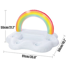 Load image into Gallery viewer, Summer Party Bucket Rainbow Cloud Cup Holder Inflatable Pool Float Beer Drinking Cooler Table Bar Tray Beach Swimming Ring