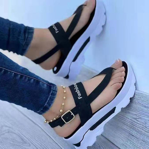 Summer Ladies Sandals Wedge Solid Color Flip Flops Fashion Sandals