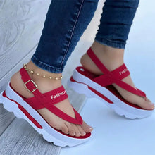 Load image into Gallery viewer, Summer Ladies Sandals Wedge Solid Color Flip Flops Fashion Sandals