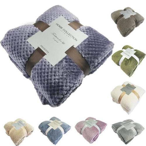 Soft Flannel Fleece Throw Blanket Mat for Sofa Bed