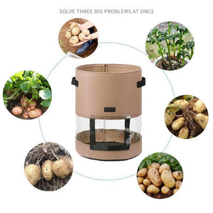7/10 Gallon Potato Grow Bag Garden Planter Pot with Harvest Window and Cover