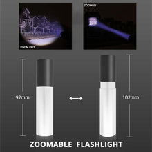 Load image into Gallery viewer, USB Rechargable Mini LED Flashlight 3 Lighting Mode Waterproof Torch Telescopic Zoom Stylish Portable Suit