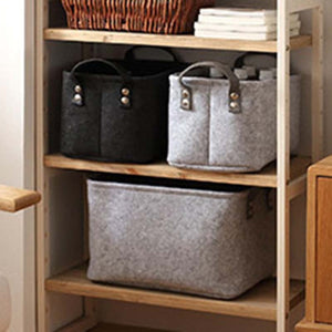 Foldable Toy Laundry Basket Felt Storage Baskets Dirty Clothes Hamper Toy Holder Storage Bag