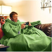 Load image into Gallery viewer, Warm Fleece Blanket with Sleeve Throws on Sofa/Bed/Plane Travel Blanket