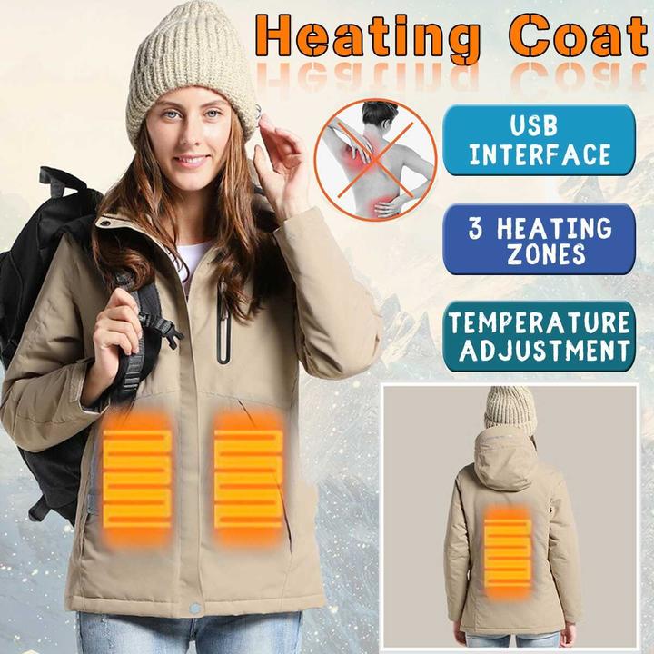 Unisex Digital Heating Hooded Work Outdoor Jacket Riding Skiing Snow