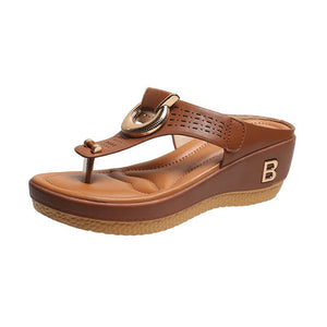 Womens Boho Open Toe Wedge Beach Sandals