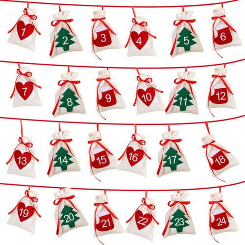 DIY Date1-24 Christmas Home Decoration Calendar Hanging Gift