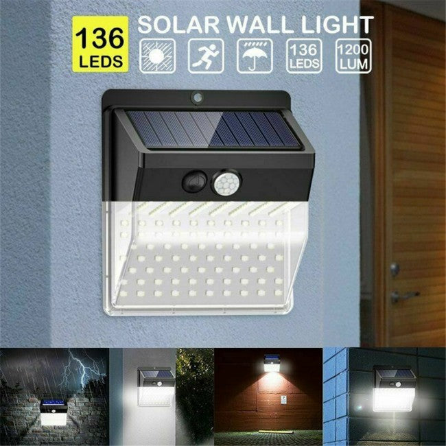 136 LED Solar Powered Body Sensor Light