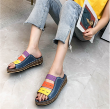 Load image into Gallery viewer, Summer Ladies Slippers Low Heel Sandals