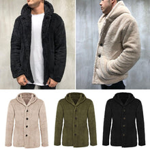 Load image into Gallery viewer, Men Warm Plush Fleece Cardigan Coat