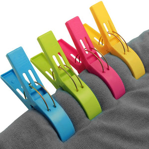 8 Pcs Plastic Color Clothes Pegs Beach Towel Clamp Laundry Clothes Pins Large Size Drying Racks Retaining Clip Organization
