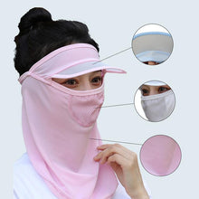 Load image into Gallery viewer, Women Wide Brim Breathable Icy Full Face Covering UV Protection Face Cover