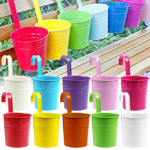 10pcs Multicolour Metal Hanging Flower Pots